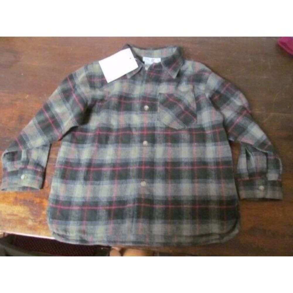 NWT-Boys Deux Par Deux Green Plaid Holiday‎ Xmas Button Down Shirt 4 4T-NEW